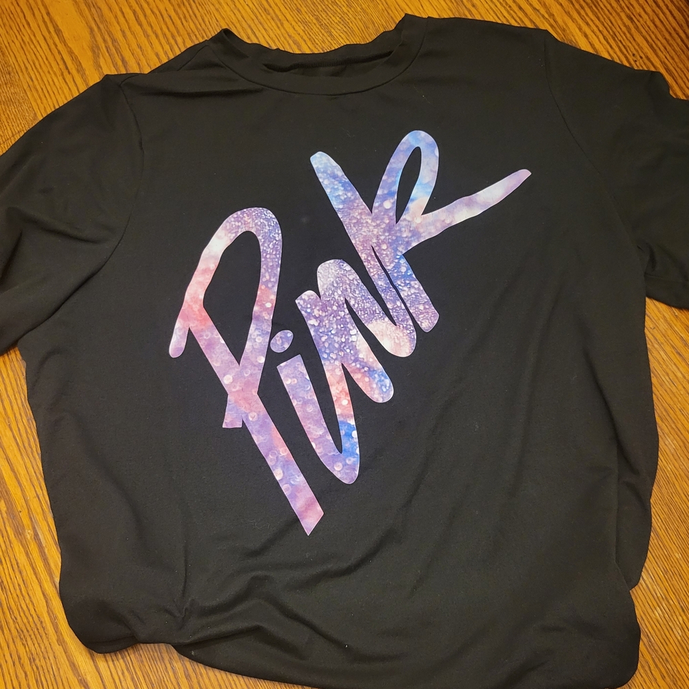 PINK Victoria's Secret Black Shirt with Galaxy Print